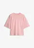 Kort, oversized topp i formstabil, 100% økologisk bomull, bonprix