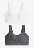 Trenings-BH med medium støtte (2-pack), bonprix
