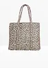 Leopardmønstret, vendbar shopper i bomull, bonprix