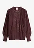Cardigan med hullmønster, bonprix