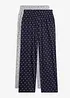 Lang pyjamasbukse i 100% bomull (2-pack), bonprix
