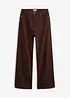 Wide leg twillbukse med høy midje, bonprix