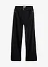 Wide leg twillbukse med høy midje, bonprix