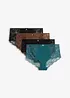 Panty med økologisk bomull og blonde (4-pack), bonprix