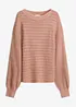 Oversized genser med hullmønster, bonprix