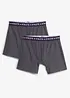 Boksershorts med bomull i ettersittende modell i midi-lengde (2-pack), bonprix