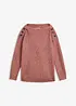 Oversized genser med knapper, bonprix