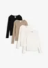 Ribbet topp i 100% økologisk bomull (4-pack), bonprix