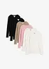 Ribbet topp i 100% økologisk bomull (6-pack), bonprix