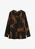 Lang, mønstret chiffonbluse, bonprix