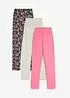Leggings i elastisk, økologisk bomullsmiks (3-pack), bonprix
