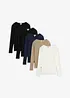 Ribbet topp i 100% økologisk bomull (5-pack), bonprix