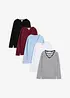 Langermet topp (5-pack), bonprix
