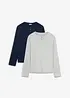 Langermet T-skjorte fra Henley (2-pack), bonprix
