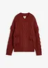 Oversized genser med frynser, bonprix