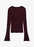 Halvtransparent, strikket topp, bonprix