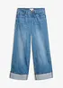 Wide leg jeans med oppbrett, bonprix