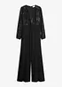 Jumpsuit med glansfullt broderi, bonprix