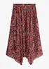 Skjørt i chiffon med asymmetrisk nederkant, bonprix