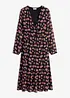 Mønstret midikjole i chiffon, bonprix