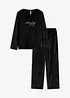 Loungewear kosedress i myk fleece med broderi, bonprix