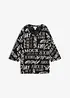 Oversized topp i bomull- og viskosemiks, bonprix