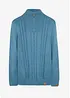 Half zip genser med flettemønster, bonprix