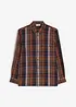 Oversized, rutete flanellskjorte med brystlomme, bonprix