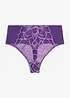 Highwaist truser med tofargede blonder, bonprix