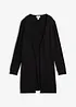 Lang cardigan med rullekanter, bonprix