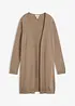Lang cardigan med rullekanter, bonprix