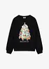 Julelig sweatshirt i myk, økologisk bomull, bonprix