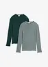Ribbet topp i 100% bomull (2-pack), bonprix