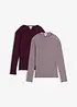 Ribbet topp i 100% bomull (2-pack), bonprix