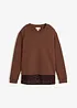 Sweatshirt med leopardmønstret besetning, bonprix