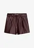 Kort shorts i imitert skinn, bonprix