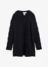 Lang cardigan i merinoullmiks med hullmønster, bonprix