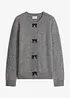 Cardigan med sløyfepynt på trykknappestolpen, bonprix