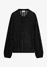 Metallicskimrende bluse i plissert stil, bonprix