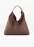 Shopper i imitert, semsket skinn, bonprix