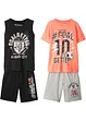 T-shirt + singlet + bermuda til barn (4-delt sett), bonprix