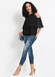 Cold-shoulder-bluse med blonde, BODYFLIRT