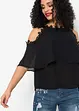 Cold-shoulder-bluse med blonde, BODYFLIRT