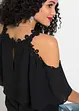 Cold-shoulder-bluse med blonde, BODYFLIRT