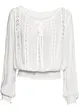 Slip on-bluse med Crochet-blonde, bonprix