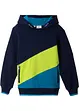 Sweatshirt med hette og Colour Block i økologisk bomull for barn, bonprix