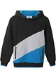 Sweatshirt med hette og Colour Block i økologisk bomull for barn, bonprix