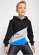 Sweatshirt med hette og Colour Block i økologisk bomull for barn, bonprix