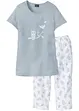 Capri pyjamas med korte ermer, bonprix