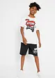 T-skjorte og jerseyshorts i 100% bomull (2-delt sett), bonprix
